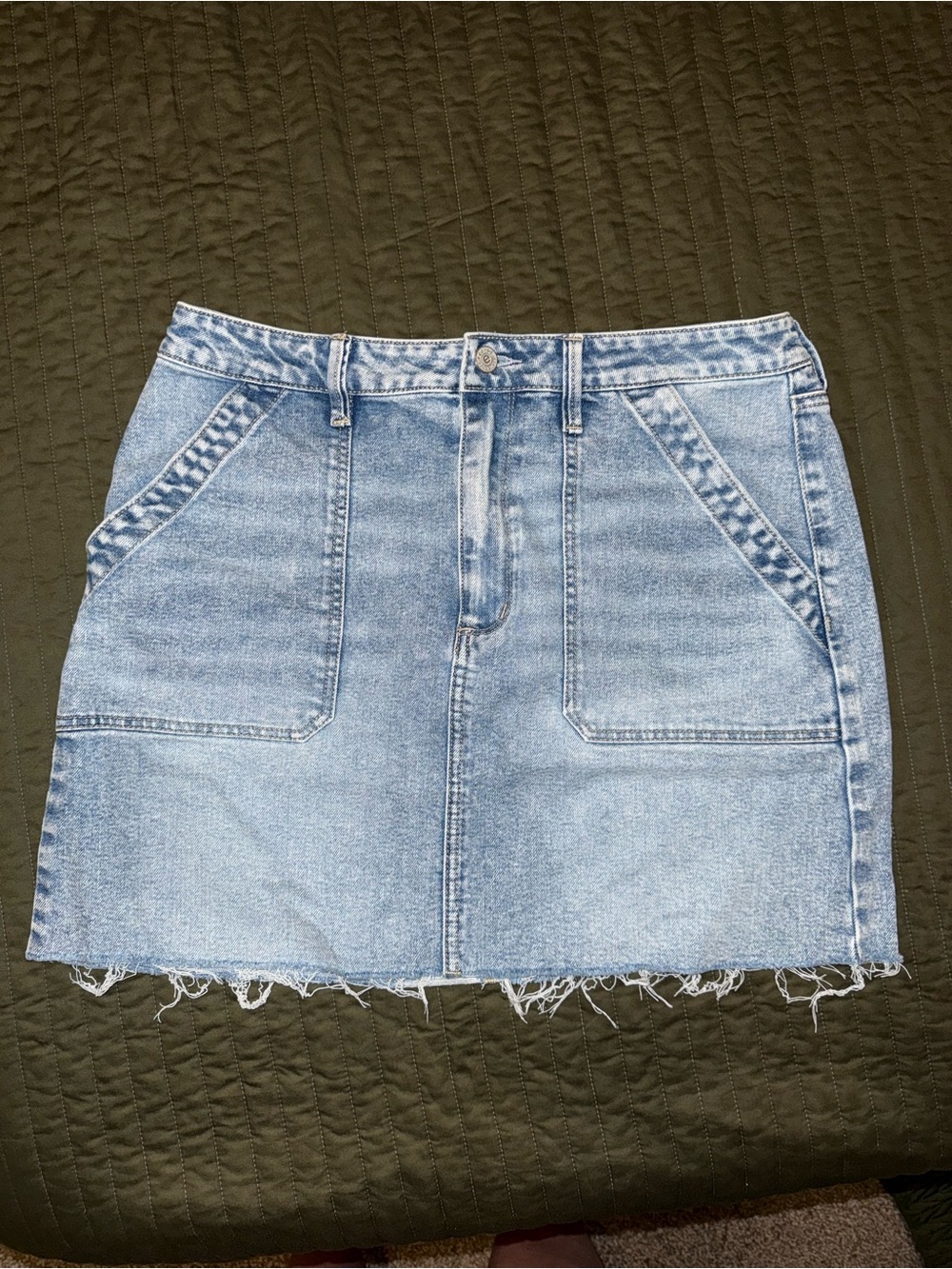 Edited Light Blue Denim Mini Skirt